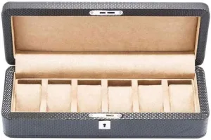Watch Box - Leather Watch Box Six Grid Wooden Mechanical Watch Display Collection Storage Box with Lock Present Elegant