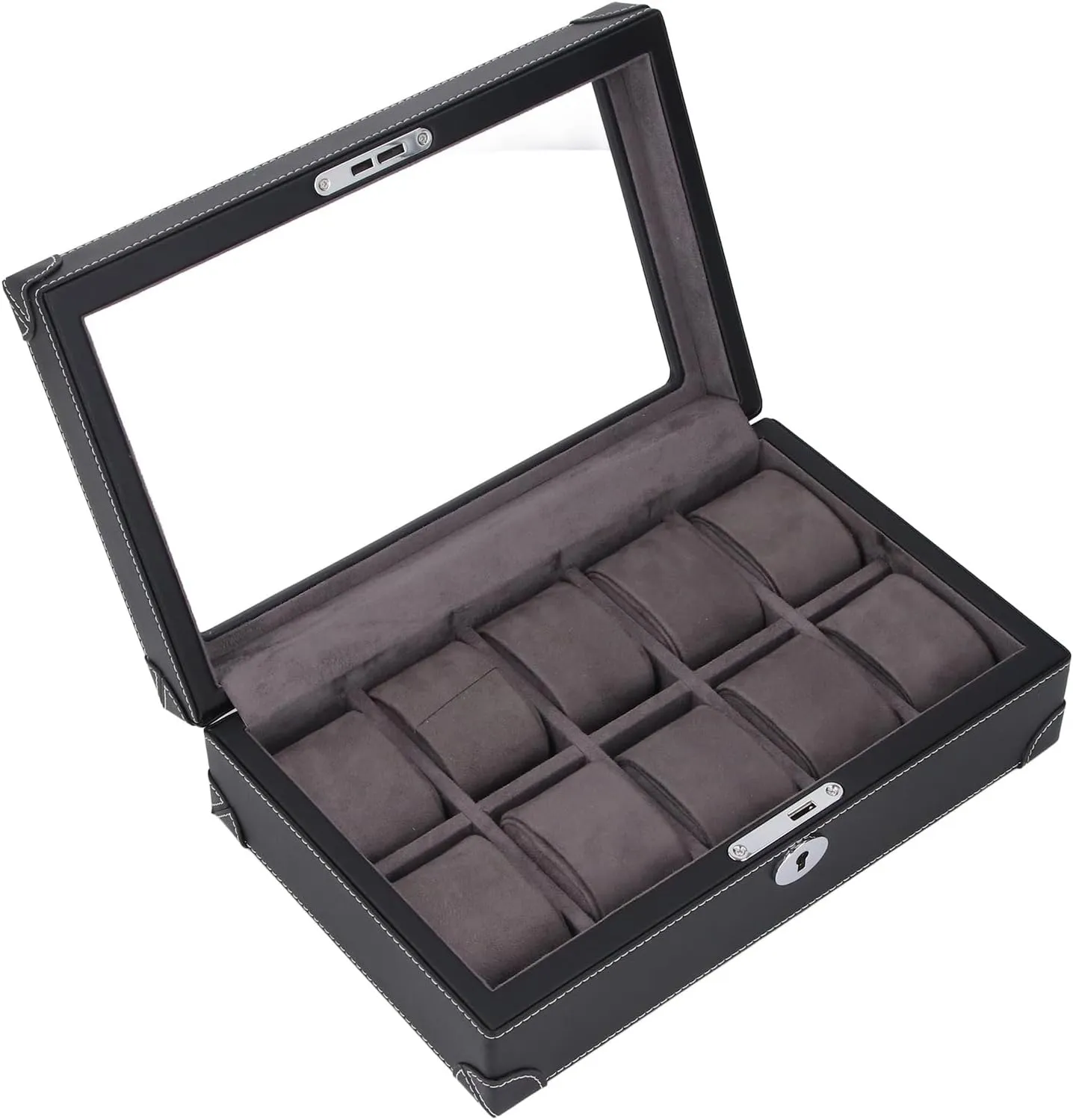 Watch Holder Organizer, Stylish Appearance Watch Case Lightweight Portable for Business Trip (Black)
