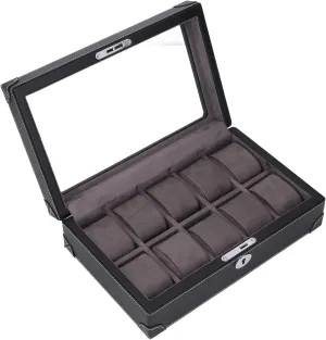 Watch Holder Organizer, Stylish Appearance Watch Case Lightweight Portable for Business Trip (Black)
