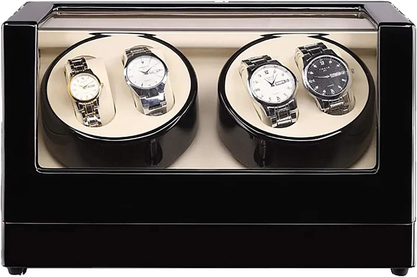 Watch Stand Watch Winders for Automatic Watches - 4 0 Wooden Automatic Watch Winder Storage Box Transparent Cover Wrist Mechanical Watch Winding Box Double Head Motor Shaker Case Organizer Q