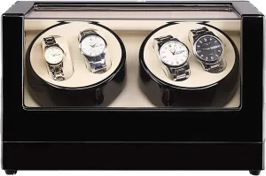 Watch Stand Watch Winders for Automatic Watches - 4 0 Wooden Automatic Watch Winder Storage Box Transparent Cover Wrist Mechanical Watch Winding Box Double Head Motor Shaker Case Organizer Q