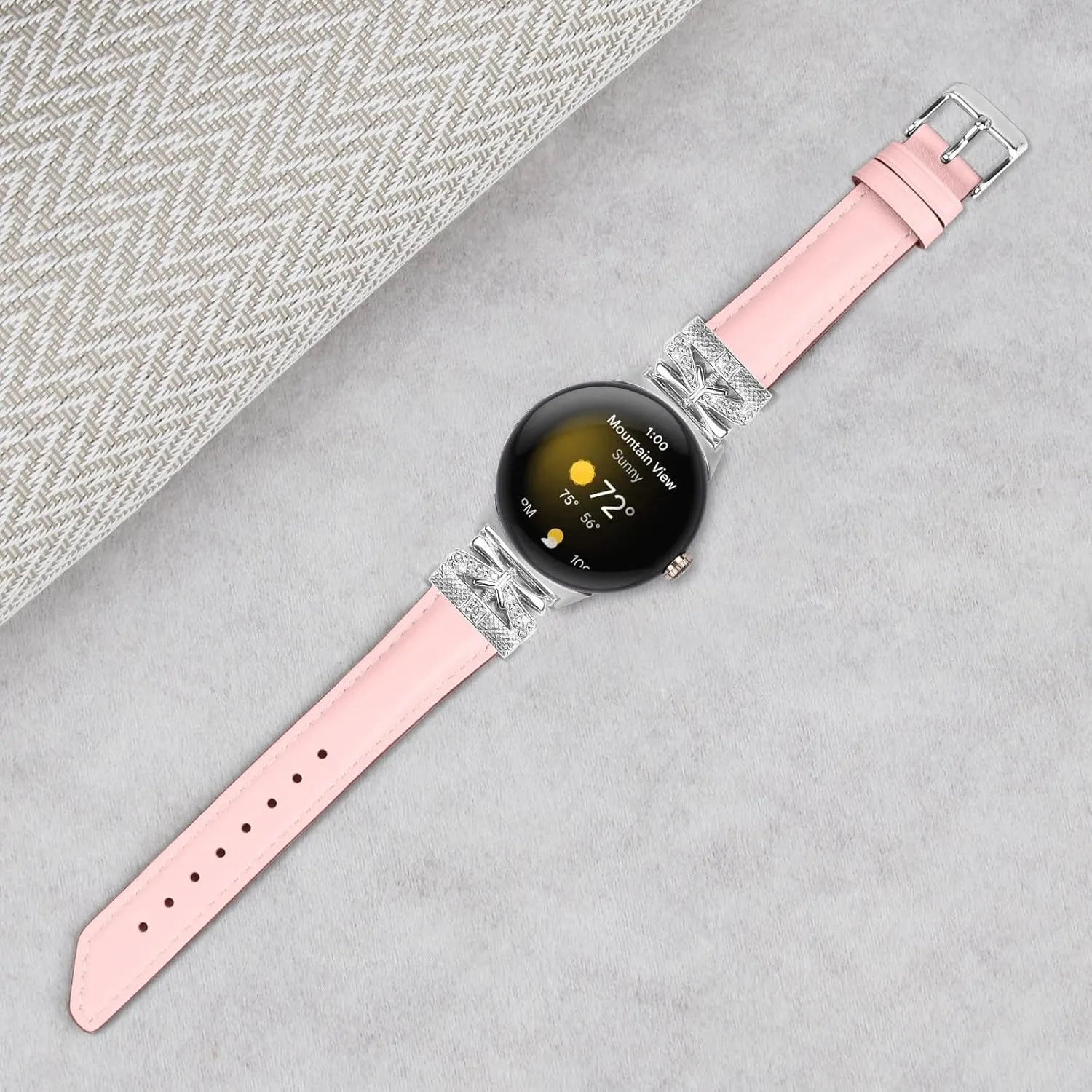 Watch Straps Compatible With Google Pixel,Adjustable Genuine Leather Wrist Strap with Metal Buckle for Google Pixel watch 2022 /Google Pixel 2 watch 2023