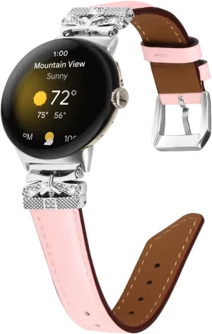 Watch Straps Compatible With Google Pixel,Adjustable Genuine Leather Wrist Strap with Metal Buckle for Google Pixel watch 2022 /Google Pixel 2 watch 2023