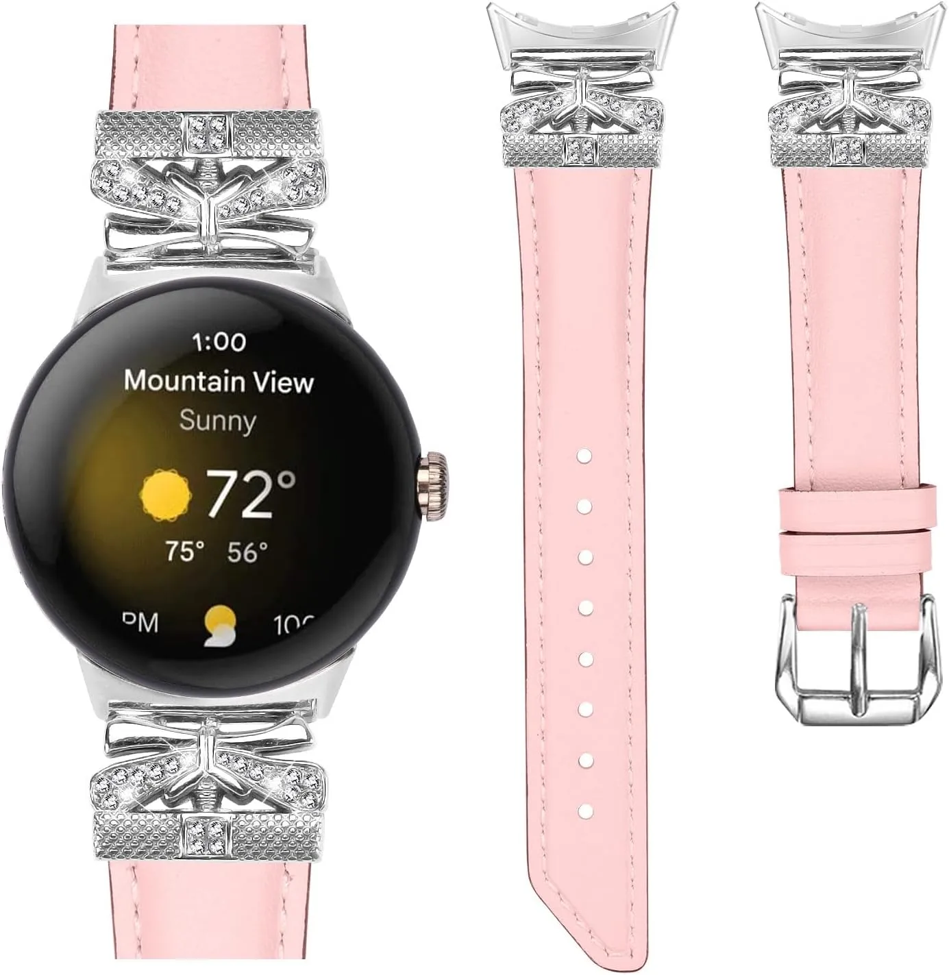 Watch Straps Compatible With Google Pixel,Adjustable Genuine Leather Wrist Strap with Metal Buckle for Google Pixel watch 2022 /Google Pixel 2 watch 2023
