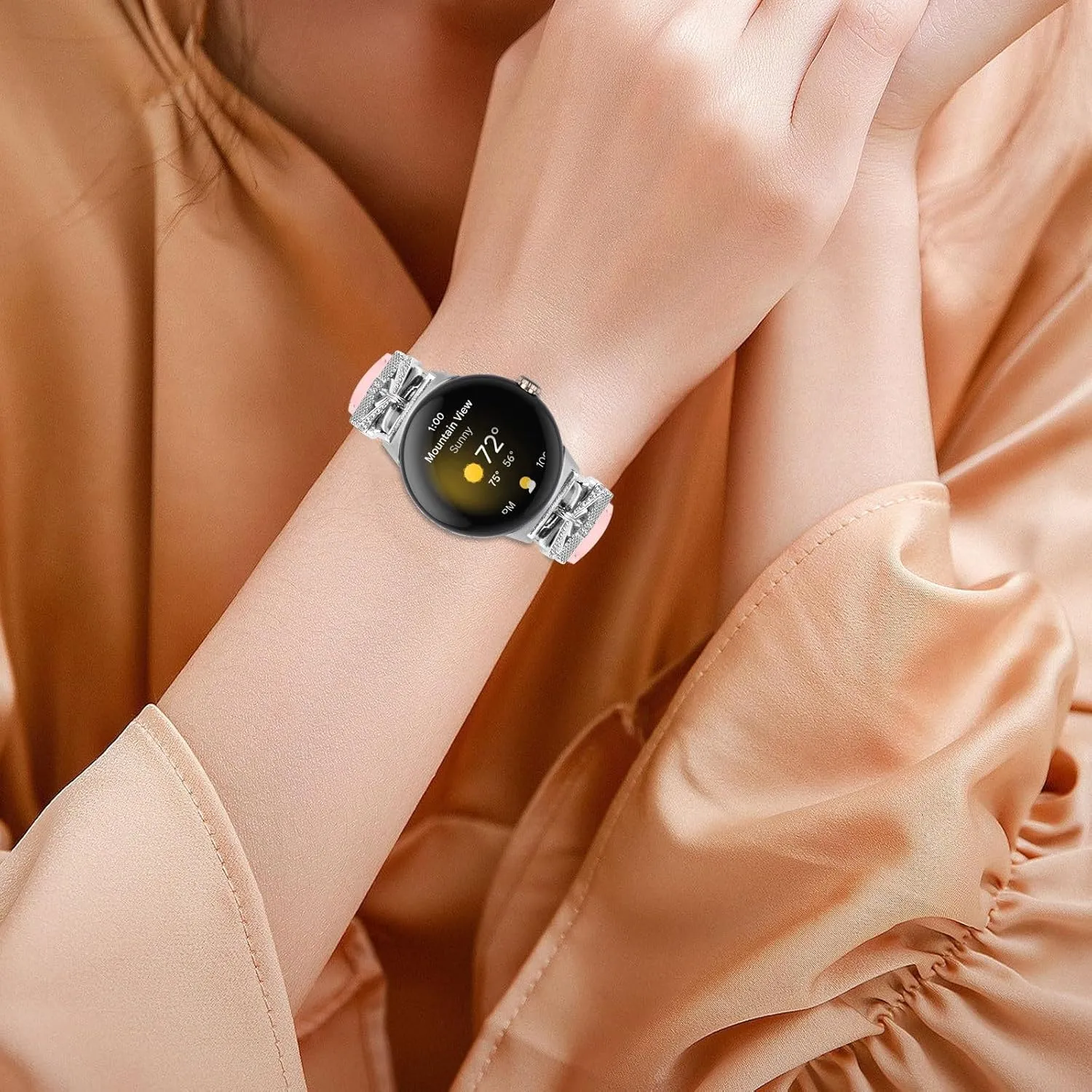 Watch Straps Compatible With Google Pixel,Adjustable Genuine Leather Wrist Strap with Metal Buckle for Google Pixel watch 2022 /Google Pixel 2 watch 2023