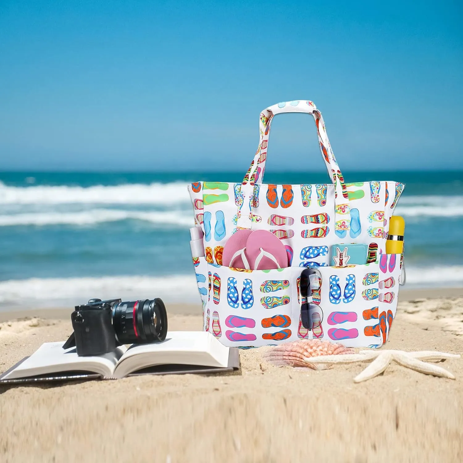 Waterproof Beach Tote Pool Bags for Women Ladies Extra Large Gym Tote Carry On Bag With Wet Compartment for Weekender Travel