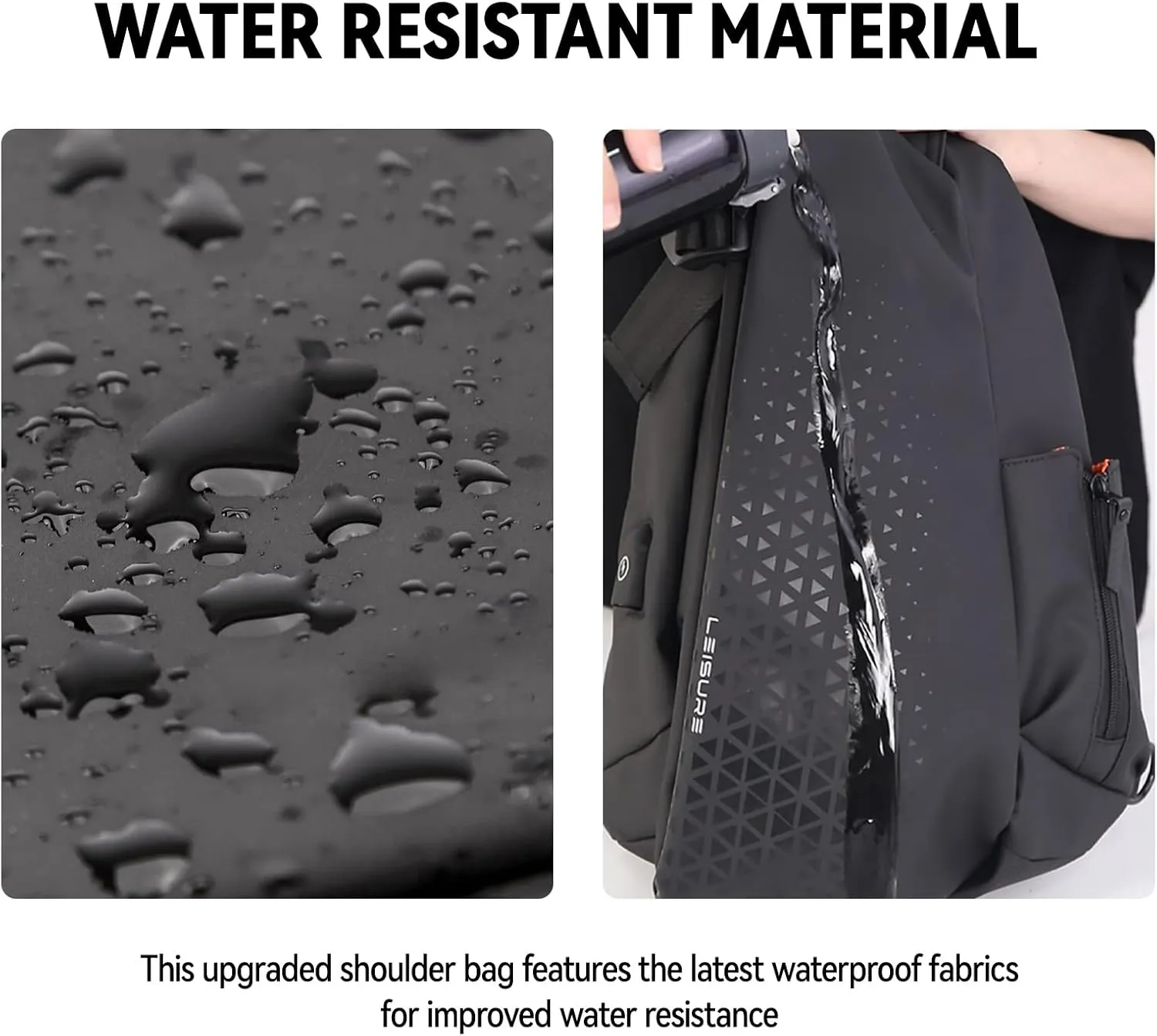 Waterproof Sling Bag for Men,Sling Backpack with USB Charger Crossbody one strap backpack Anti-Theft,Causal