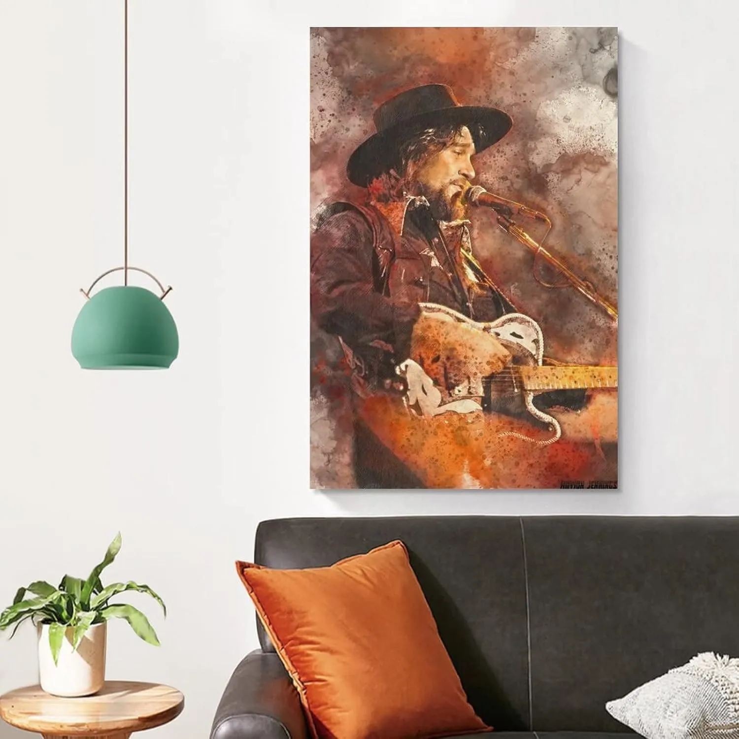 Waylon_Jennings Singing Live Color Art Poster Home Bedroom Decor Canvas 16x24inch(40x60cm)