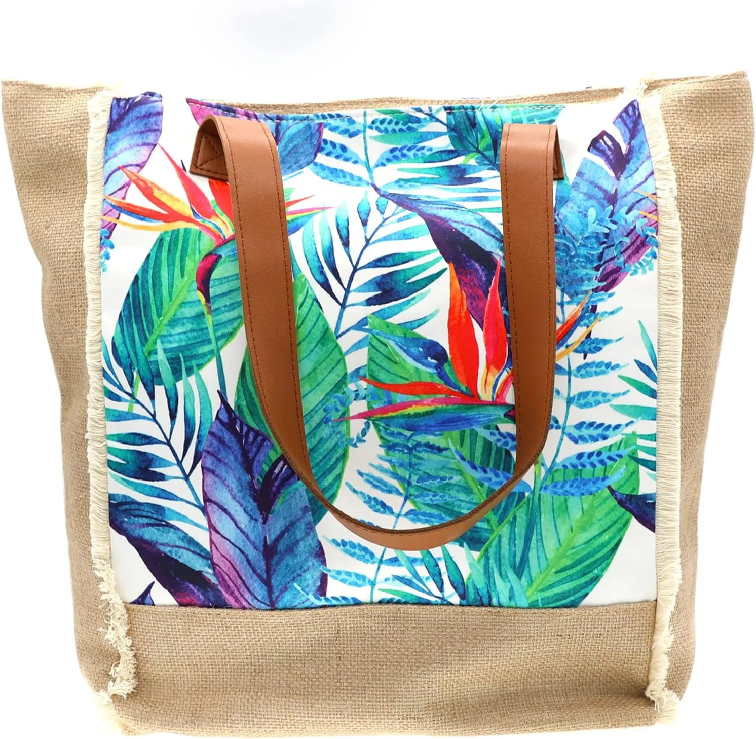 We We Large Beach Tote bag for Women Canvas Straw Tavel Tote Bag Waterproof Shoulder Bag Handbag for Gym Swim