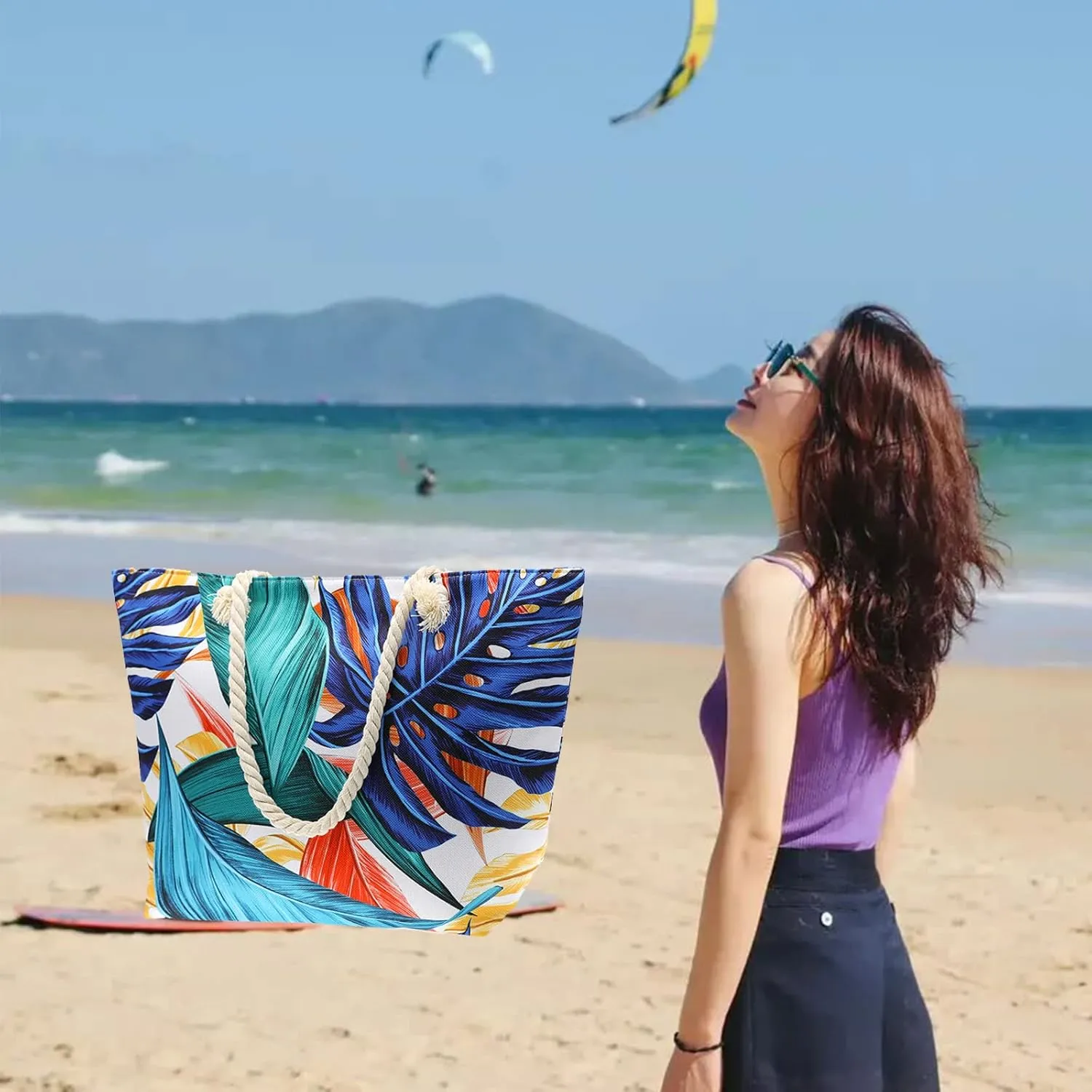 We We Summer Beach bags for Women Large Beach Tote Bag Pool Beach Towel Bags Daily Bags for Travel Gym
