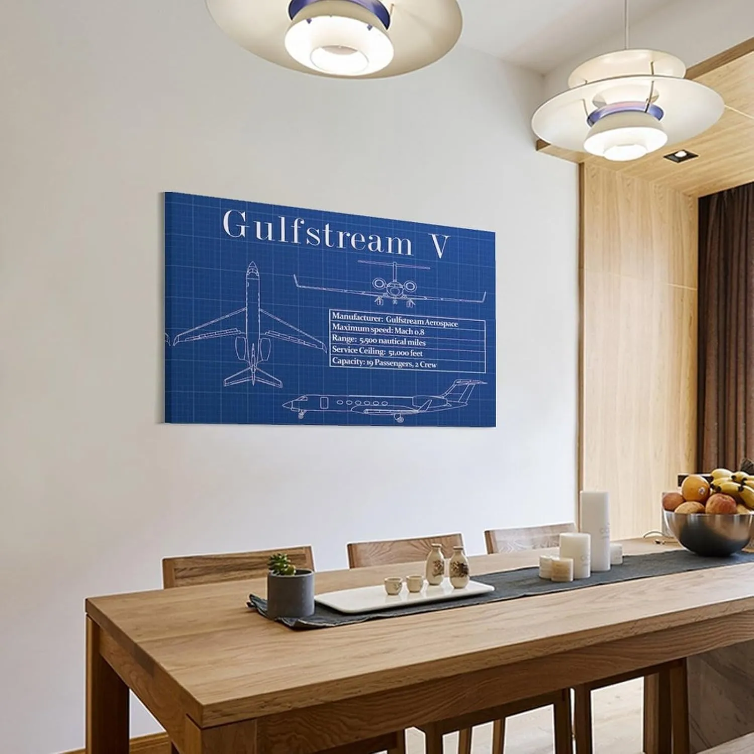 Westcsn Gulfstream V Specifications Poster G5 Psoter GV Canvas Art Poster And Wall Art Picture Print Modern Family Bedroom Decor Posters 24x36inch(60x90cm), Frame-style