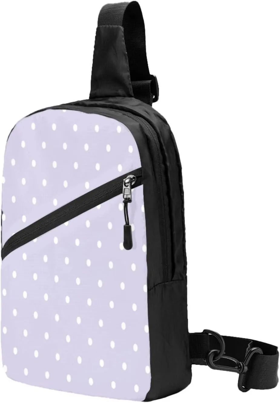 White Polka Dot Sling Bag for Men Women, Small Crossbody Sling Backpack Shoulder Chest Bag, Anti Theft Travel Hiking Sports