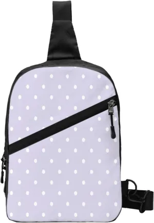 White Polka Dot Sling Bag for Men Women, Small Crossbody Sling Backpack Shoulder Chest Bag, Anti Theft Travel Hiking Sports