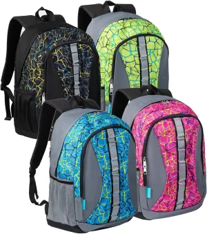 Wholesale Pack of 4 Assorted Colors 18-Inch Sport Backpack in Bulk, for Adult & Nonprofit - 17.75 H x 12.5 W x 6.5 D