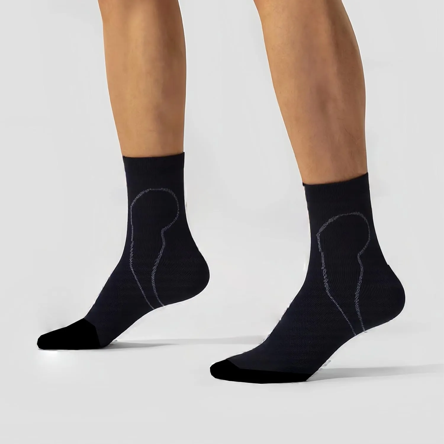Wildarms Mens Compression Socks with Cushion & Arch Support - Moisture-Wicking Anti-Blister for Running, Gym, Hiking