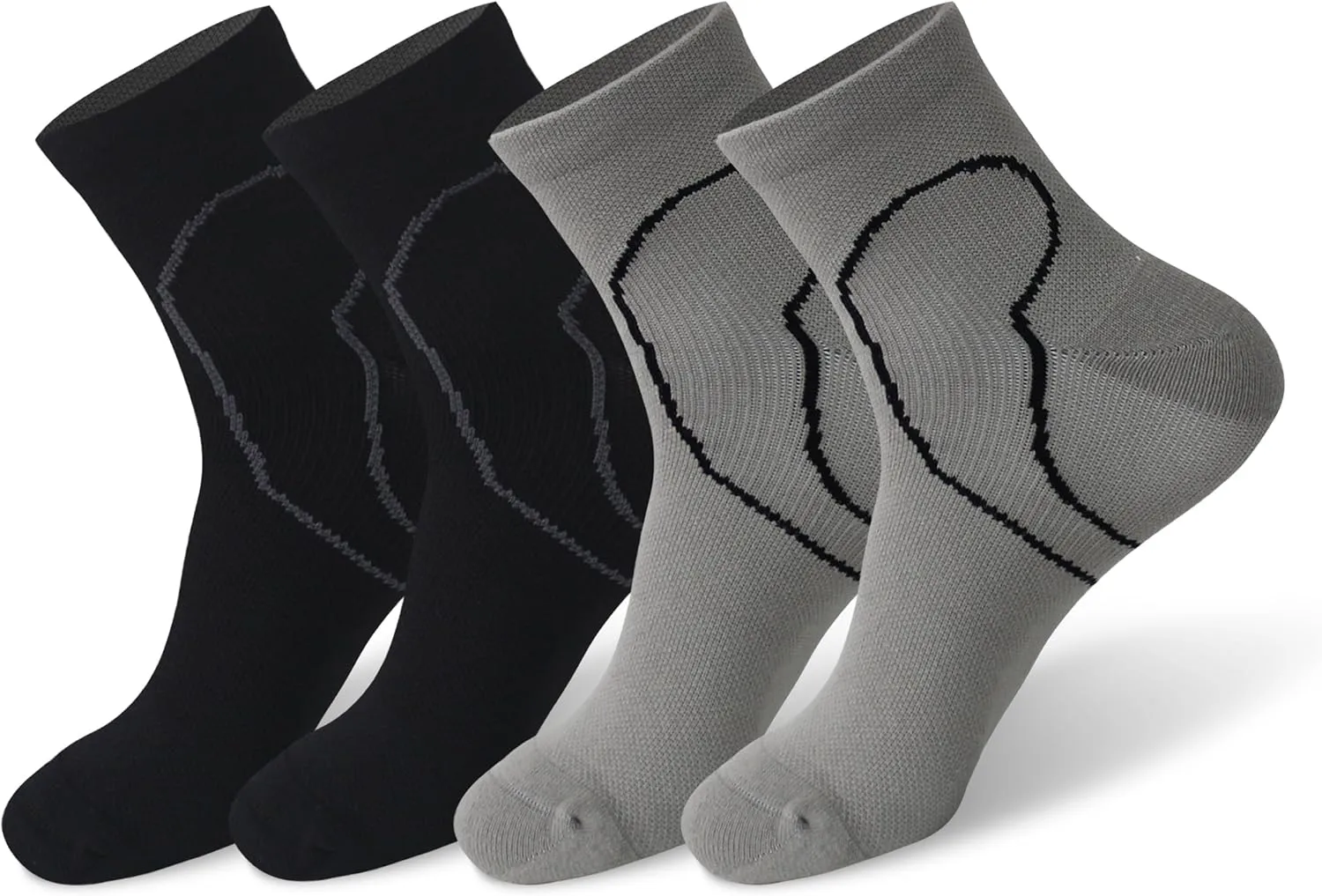 Wildarms Mens Compression Socks with Cushion & Arch Support - Moisture-Wicking Anti-Blister for Running, Gym, Hiking