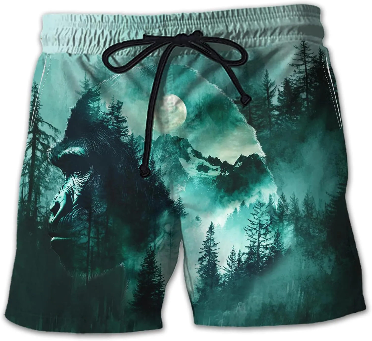 Wildlife Animals Men's Swim Trunks - Watercolor Mens Swim Trunks with Mesh Lining Swimwear Bathing Suits Set 01