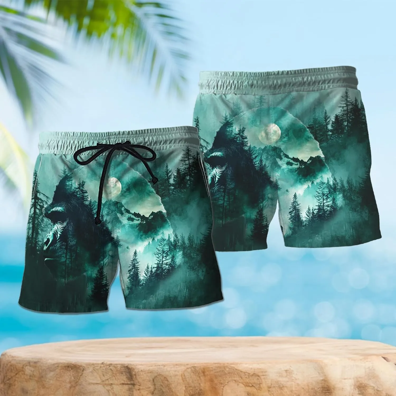 Wildlife Animals Men's Swim Trunks - Watercolor Mens Swim Trunks with Mesh Lining Swimwear Bathing Suits Set 01