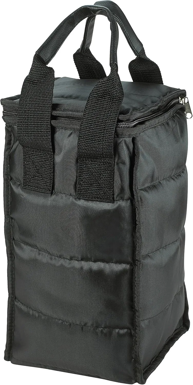 Wine Carrier Tote Bag – 4-Bottle Pockets Capacity with Padded Insulation, Zipper Closure, and Carry Handles – Ideal for Travel, Picnics, and Beach Trips