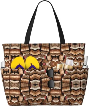 Wine Cork02 Beach Tote Bag For Women Beach Bag Waterproof And Sandproof Tote Bag Large Travel Bag