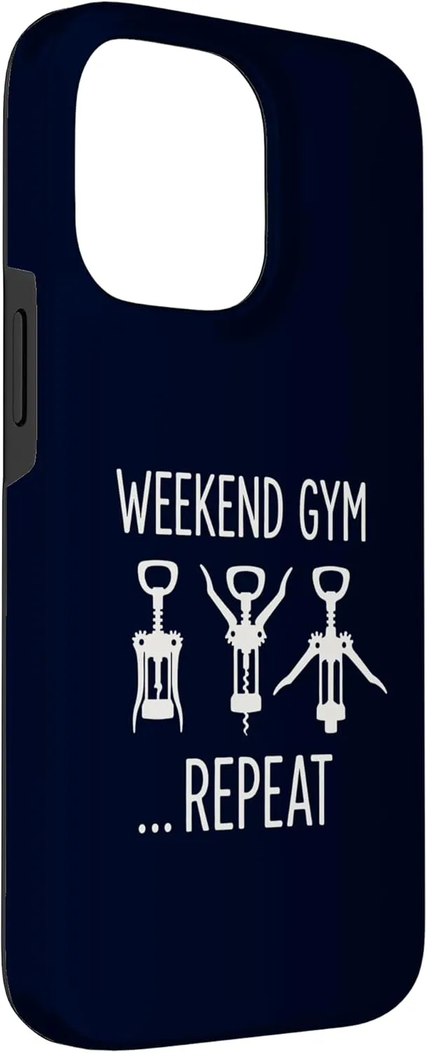 Wine Workout Funny Weekend Gym Corkscrew Exercise Fitness Case for iPhone 14 Pro Max