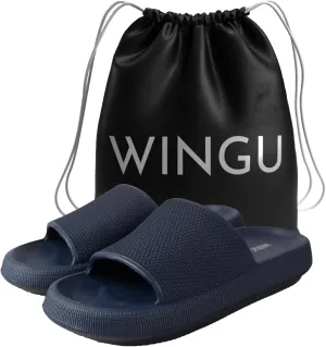 Wingu Pillow Slippers for Women and Men - Non-Slip EVA Shower Sandals | Thick 1.77-Inch Sole Slides for Indoor & Outdoor | Cloud Comfort, Quick-Dry, Lightweight House Shoes