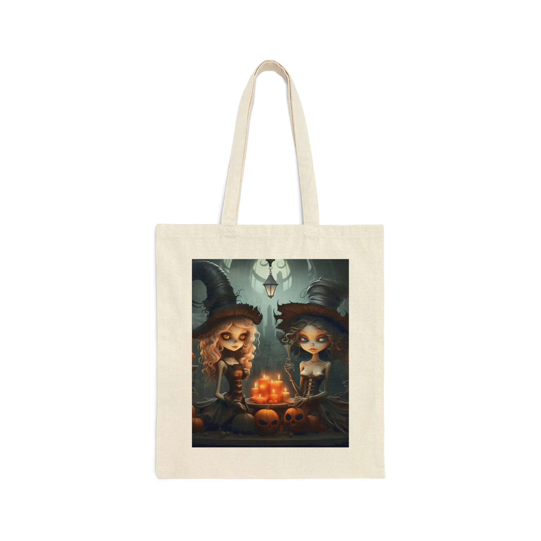 Witches Halloween Cotton Canvas Tote Bag