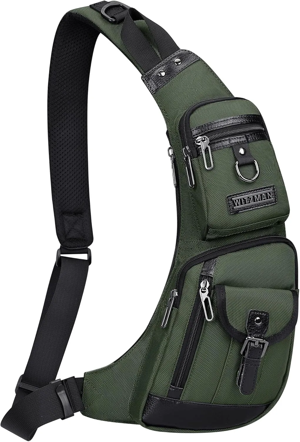 WITZMAN Sling Bag for Men - Crossbody, Travel, Slim Chest Bag - One Strap, Lightweight, Casual Daypack