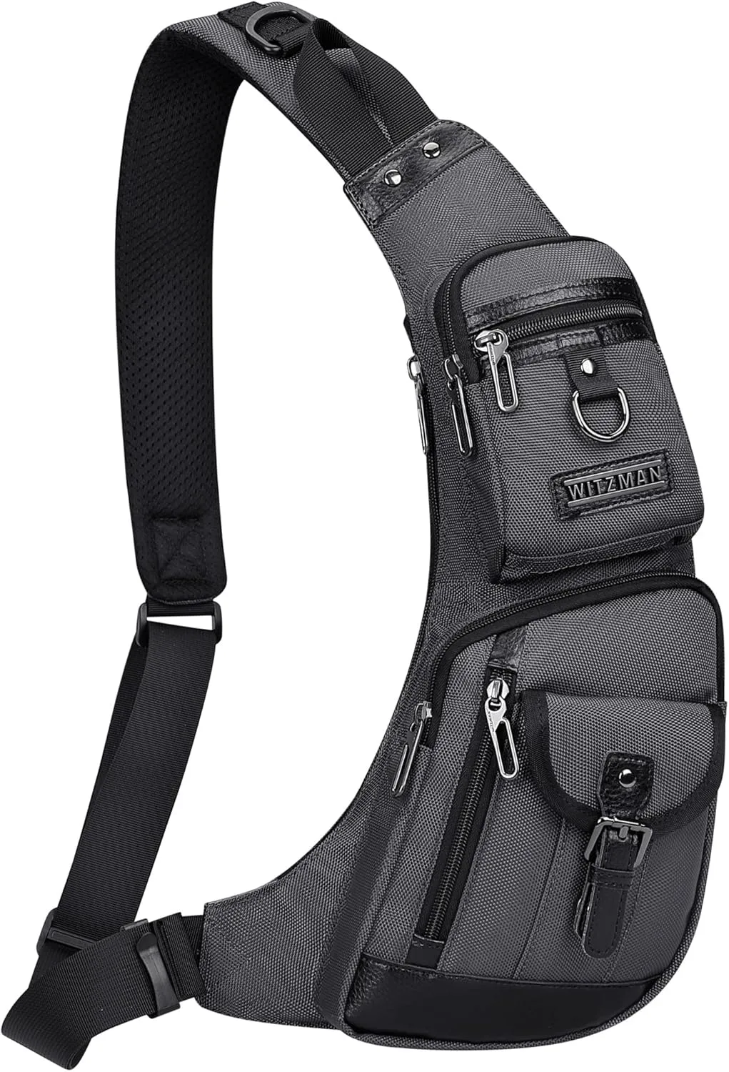 WITZMAN Sling Bag for Men - Crossbody, Travel, Slim Chest Bag - One Strap, Lightweight, Casual Daypack