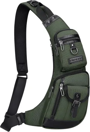 WITZMAN Sling Bag for Men - Crossbody, Travel, Slim Chest Bag - One Strap, Lightweight, Casual Daypack