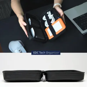 WIWU Tech Organizer Travel Case: Electronics Organizer Travel Case Waterproof, Water-Resistant Zipper Small Electronic Organizer Carrying Bag for Power Bank Cables Macbook Accessories