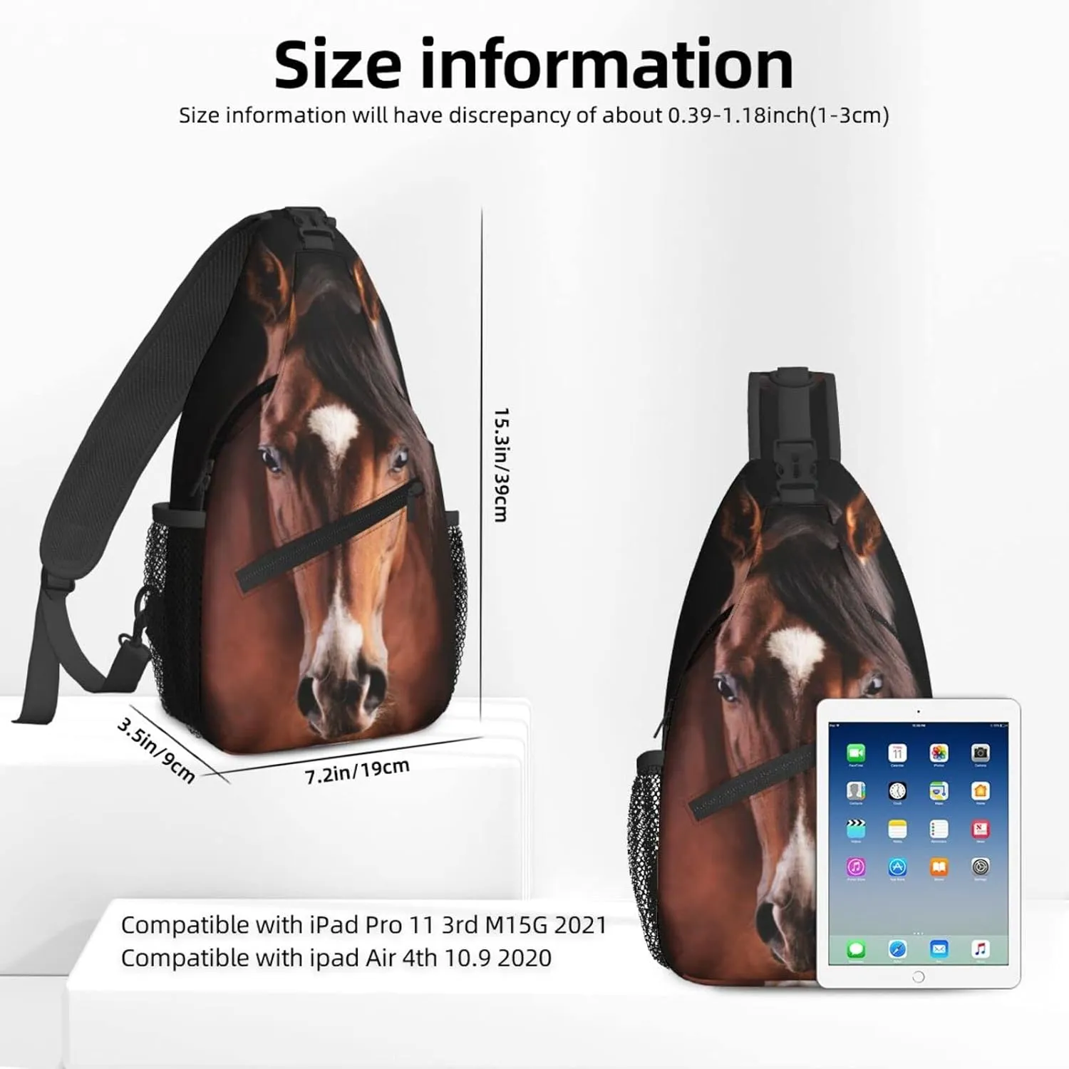 Women Handsome Brown Horse Crossbody Sling Backpack for Men Chest Bag Shoulder Bag Lightweight One Strap Backpack Travel Outdoor Daypack