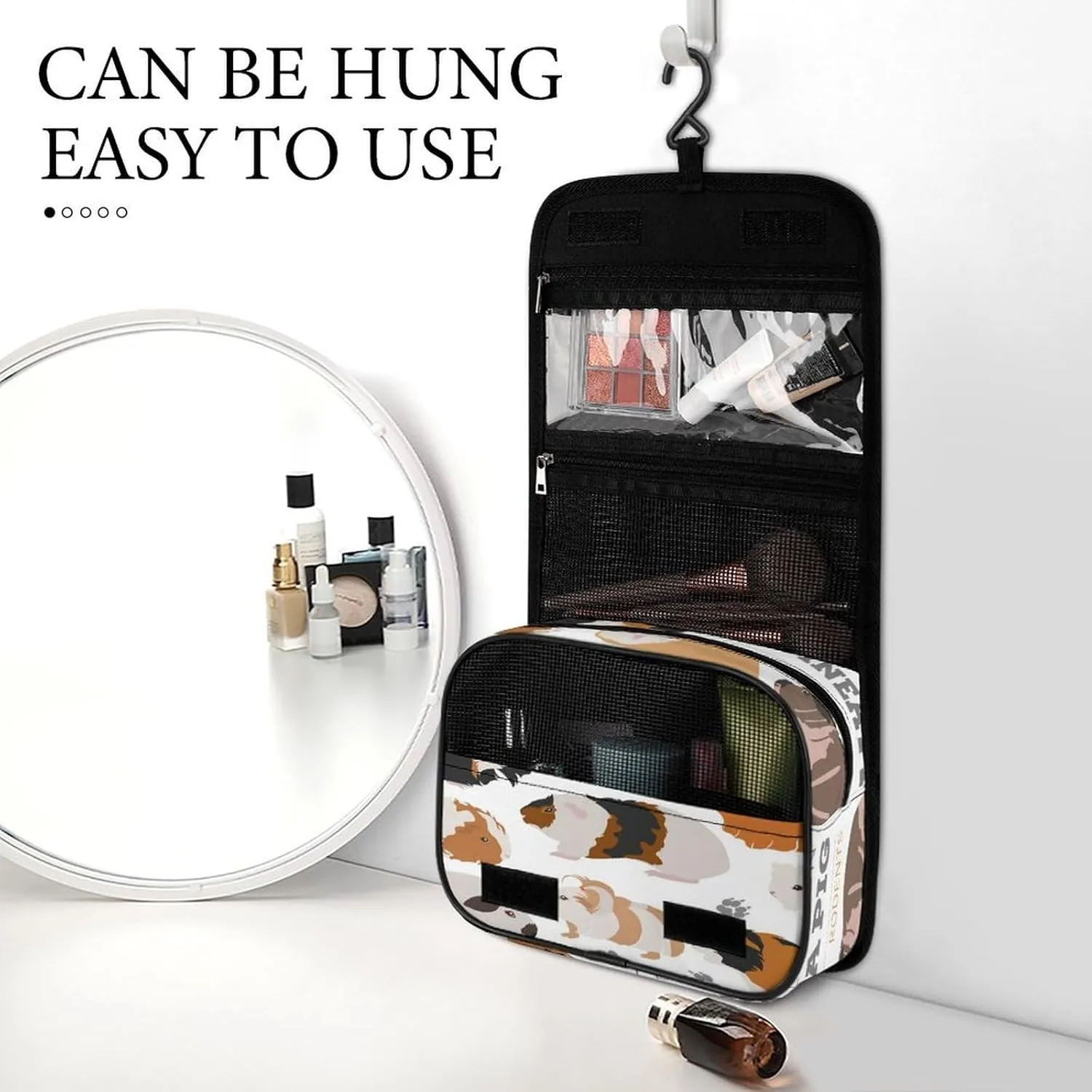 Women Hanging Toiletry Wash bag, Travel Cosmetic Storage Case Organizer