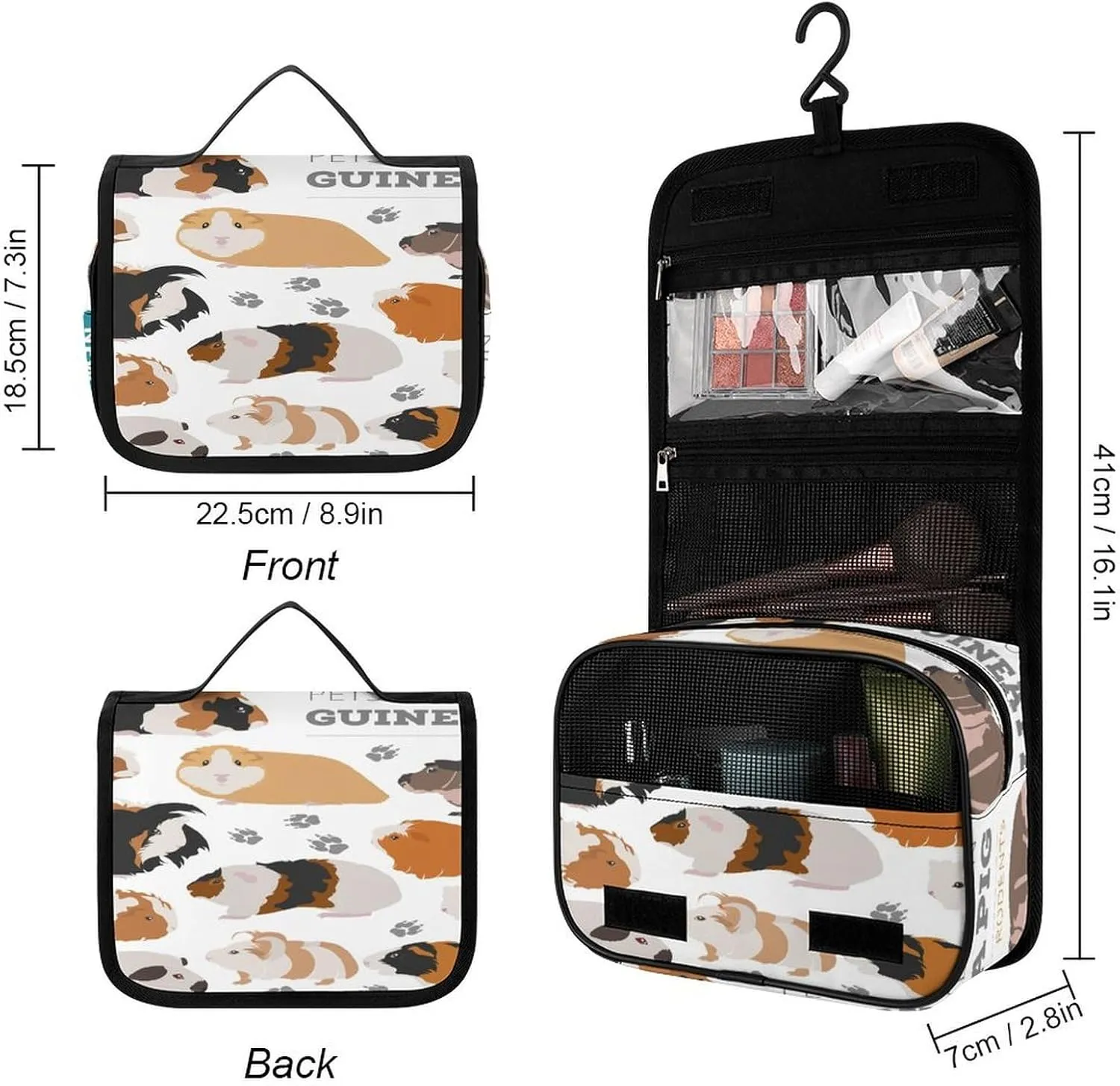 Women Hanging Toiletry Wash bag, Travel Cosmetic Storage Case Organizer