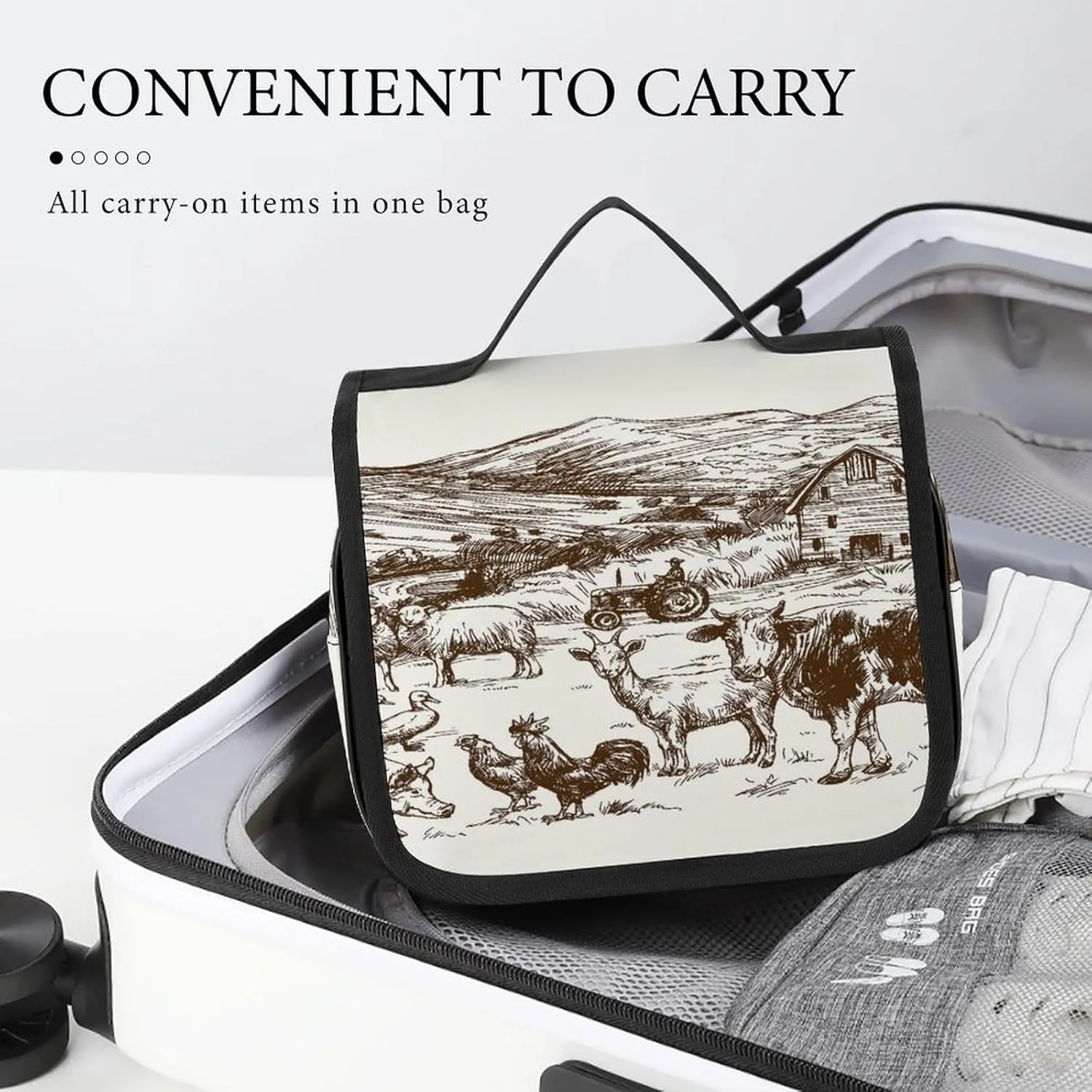 Women Hanging Toiletry Wash bag, Travel Cosmetic Storage Case Organizer