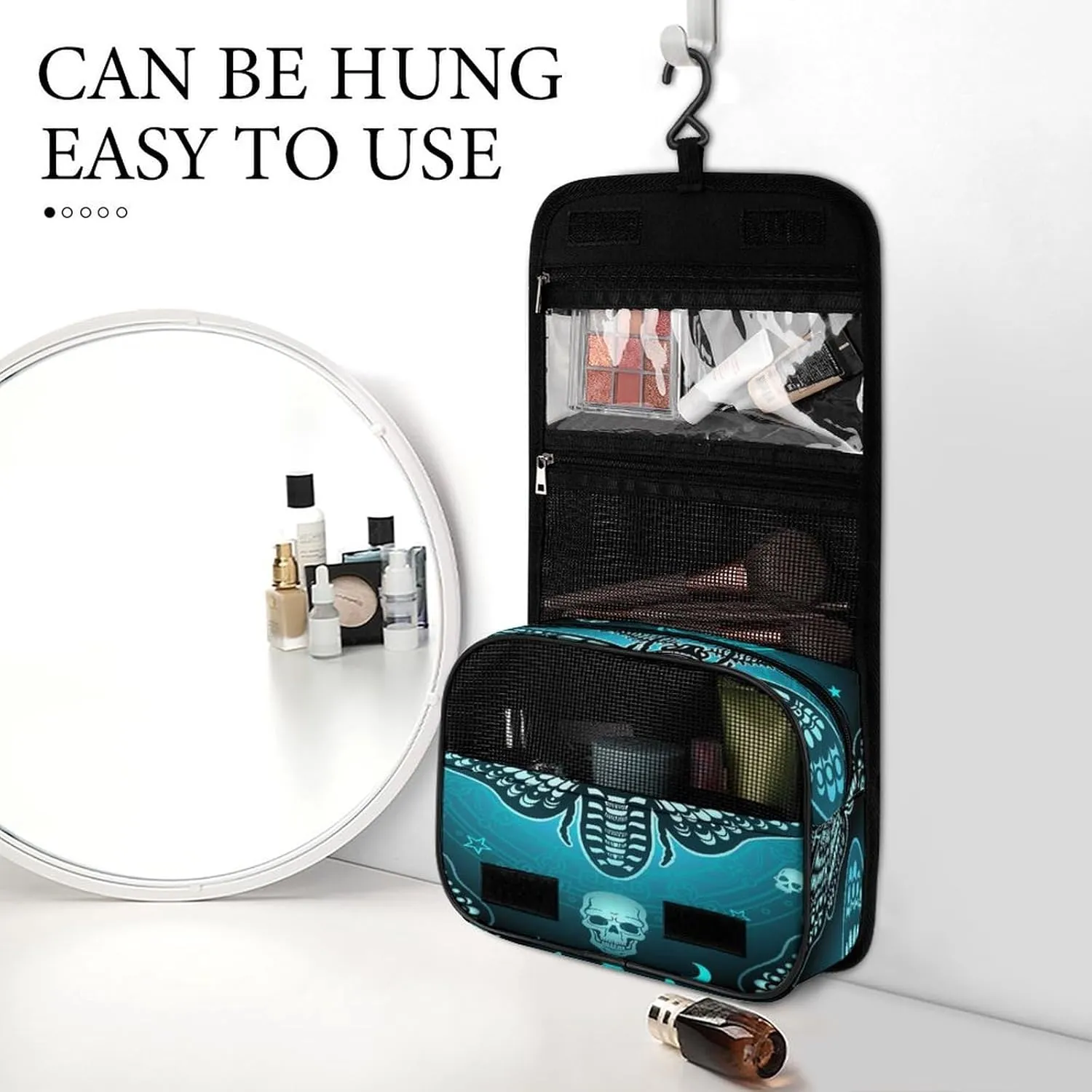 Women Hanging Toiletry Wash bag, Travel Cosmetic Storage Case Organizer
