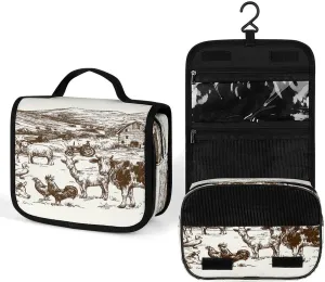 Women Hanging Toiletry Wash bag, Travel Cosmetic Storage Case Organizer