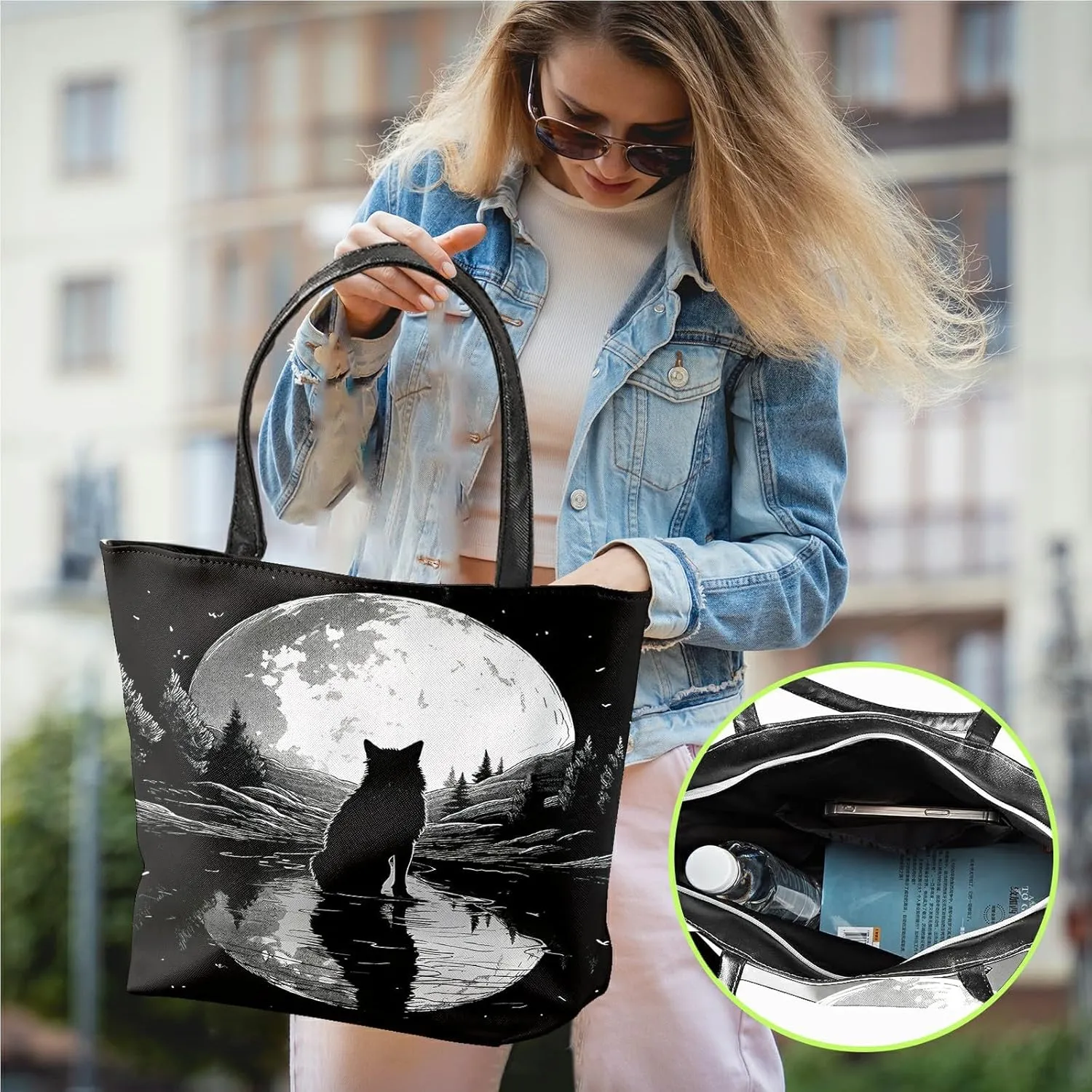Women Hobo Handbag Small Tote Bag Beach Travel Bag