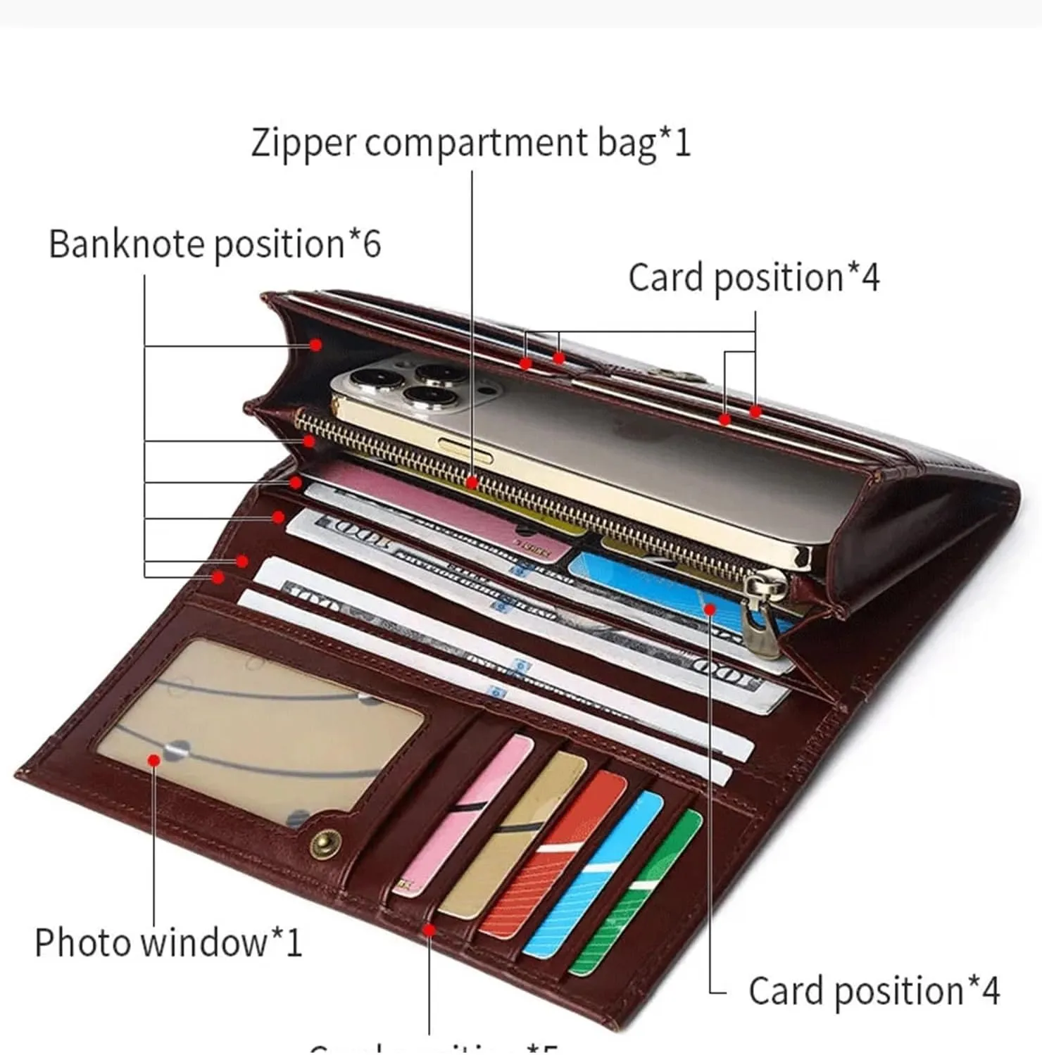 Women Leather Wallet Long Multifunction Business Card Holder Purse Brand Fashion Female Purse purse