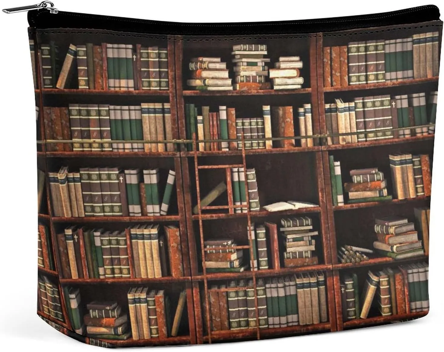 Women PU Leather Cosmetic Bag, Toiletry Storage 6.8x5.9x2.3 in Zipper Pouch Handbag Makeup Case Purse Holder Organizer