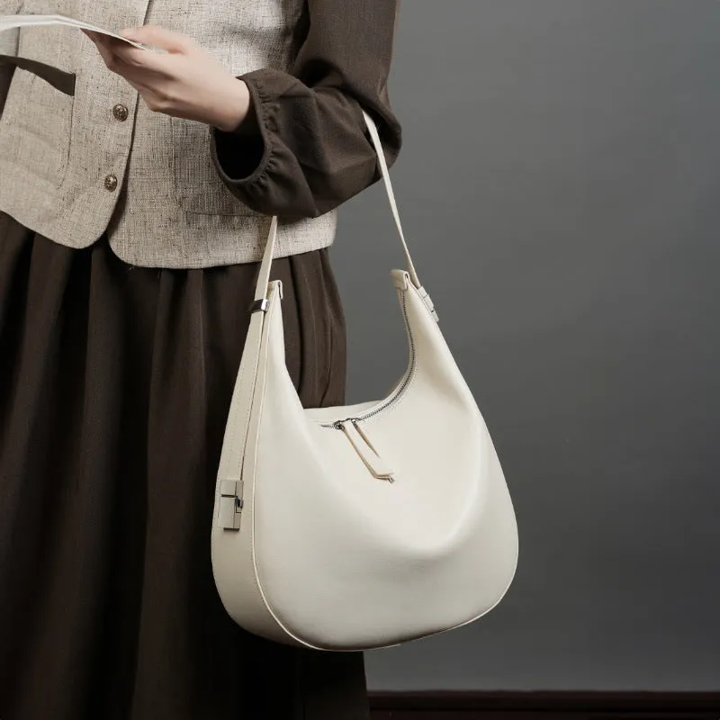 Women's Autumn Design Cowhide Underarm Genuine Leather Bags