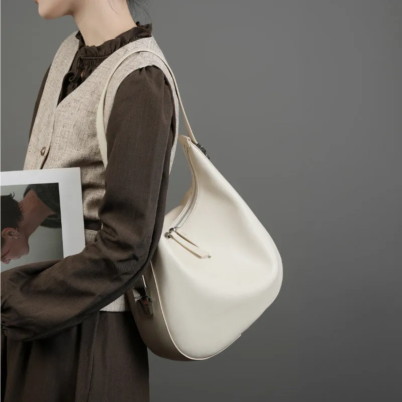 Women's Autumn Design Cowhide Underarm Genuine Leather Bags
