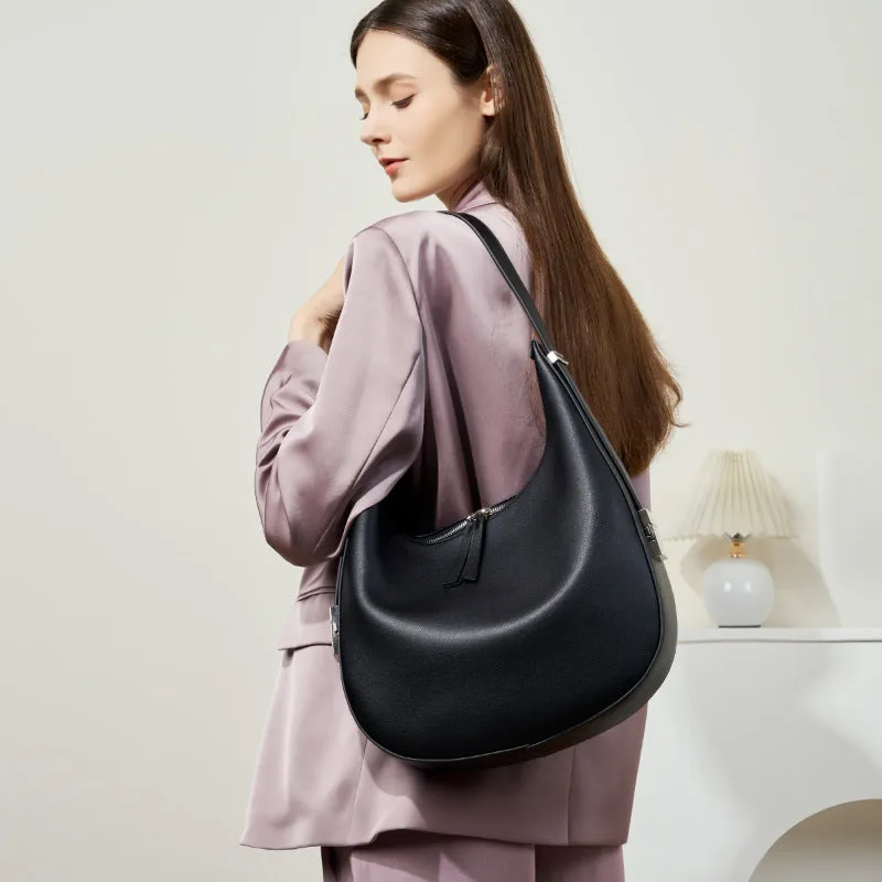 Women's Autumn Design Cowhide Underarm Genuine Leather Bags
