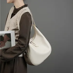 Women's Autumn Design Cowhide Underarm Genuine Leather Bags