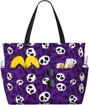 Women's Beach Travel Bags Large Waterproof Tote Bag with Pockets Sandproof Handbag for Beach Gym Vacation