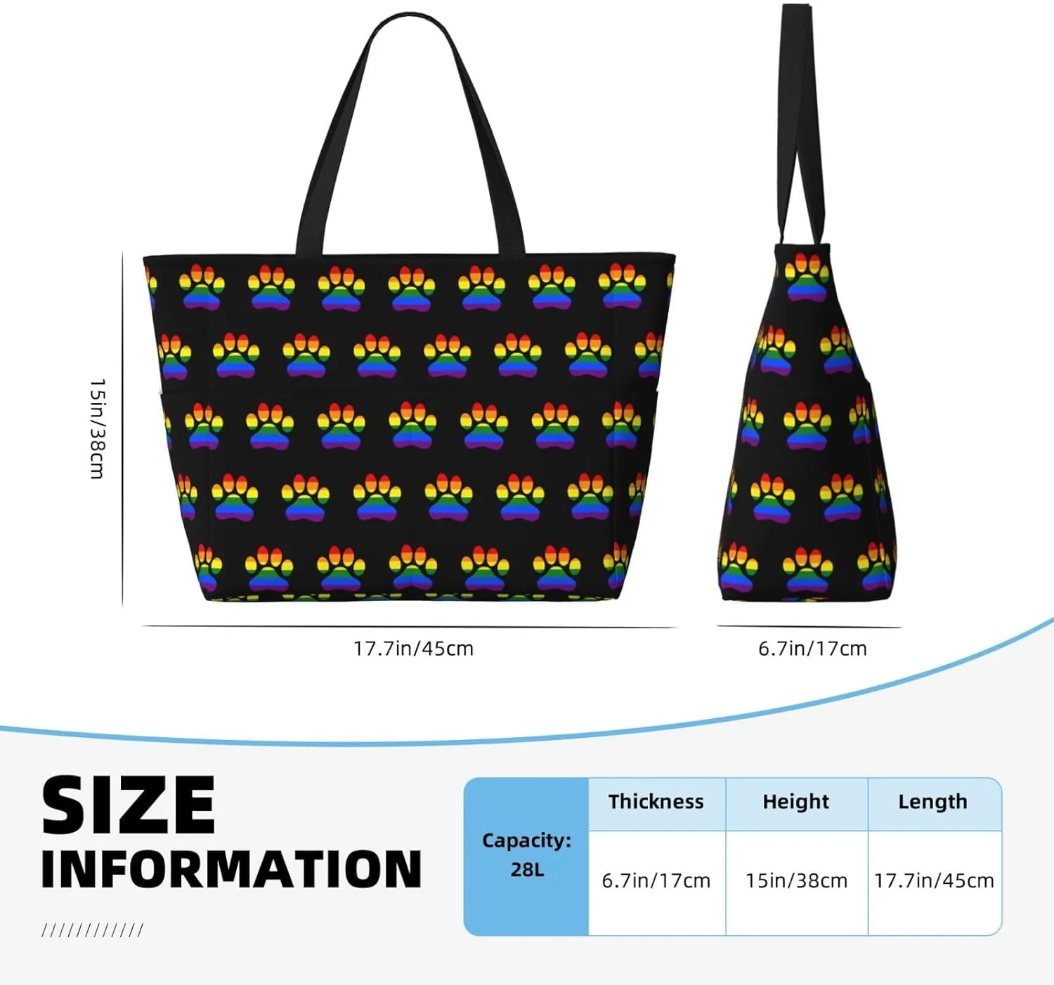 Women's Beach Travel Bags Large Waterproof Tote Bag with Pockets Sandproof Handbag for Beach Gym Vacation