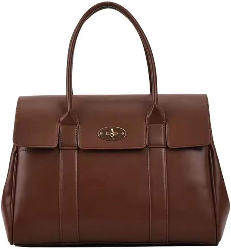 Womens Briefcase Women Work Bag Female Commuter Handbag Briefcase Handbag Business Work Bag(Brown)