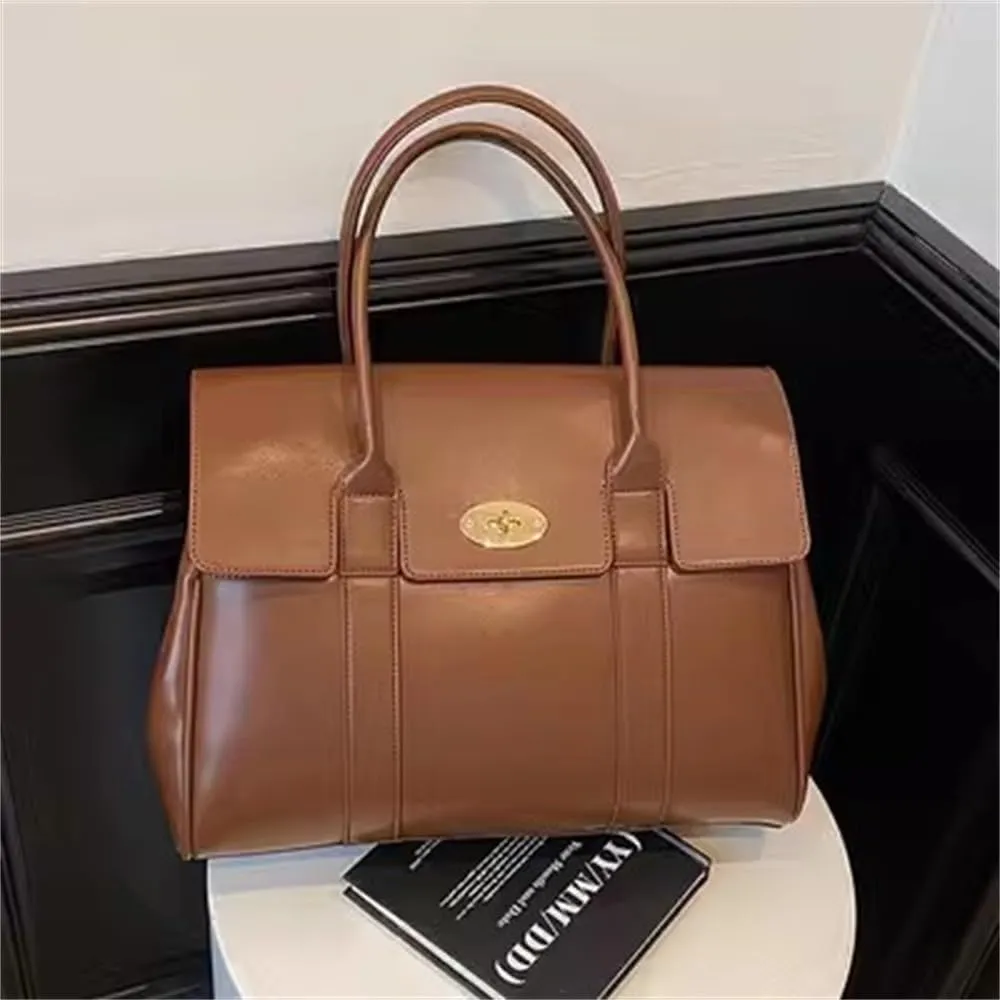 Womens Briefcase Women Work Bag Female Commuter Handbag Briefcase Handbag Business Work Bag(Brown)