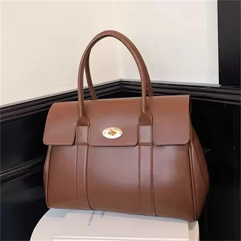 Womens Briefcase Women Work Bag Female Commuter Handbag Briefcase Handbag Business Work Bag(Brown)
