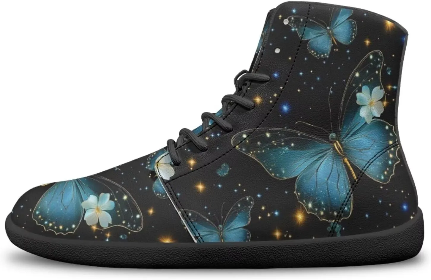 Women's Butterfly High Tops Walking Shoes PU Leather Running Sneakers Business Trainer Sneaker